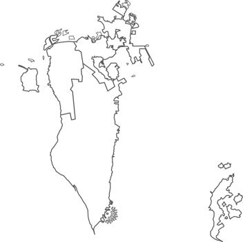 Map of Bahrain with detailed country map, line map. png