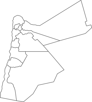 Map of Jordan with detailed country map, line map. png