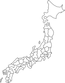 Map of Japan with detailed country map, line map. png