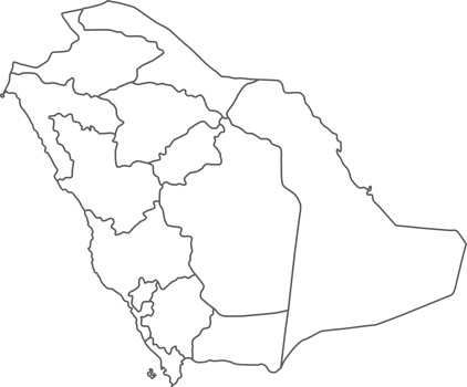 Map of Saudi Arabia with detailed country map, line map. png