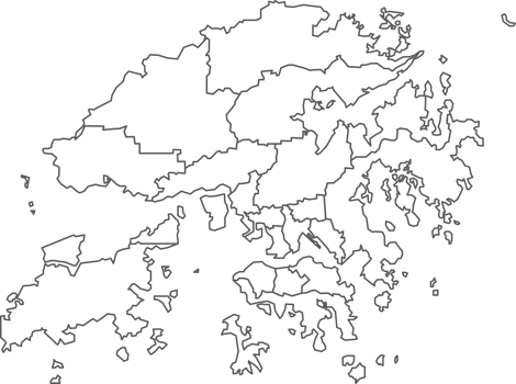 Map of Hong Kong with detailed country map, line map. png