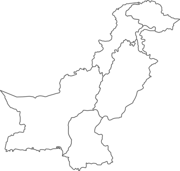 Map of Pakistan with detailed country map, line map. png