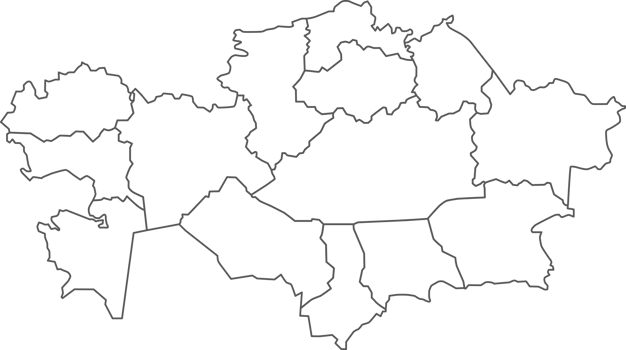 Map of Kazakhstan with detailed country map, line map. png
