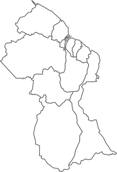 Map of Guyana with detailed country map, line map. png
