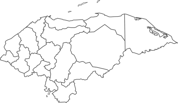 Map of Honduras with detailed country map, line map. png