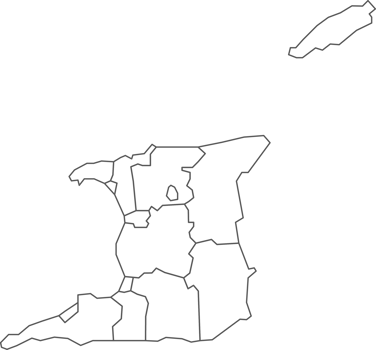 Map of Trinidad and Tabago with detailed country map, line map. png