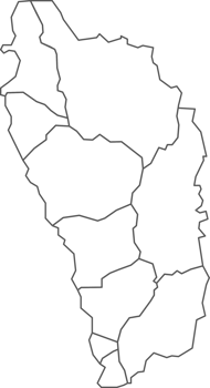 Map of Dominica with detailed country map, line map. png