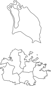 Map of Antigua and Barbuda with detailed country map, line map. png