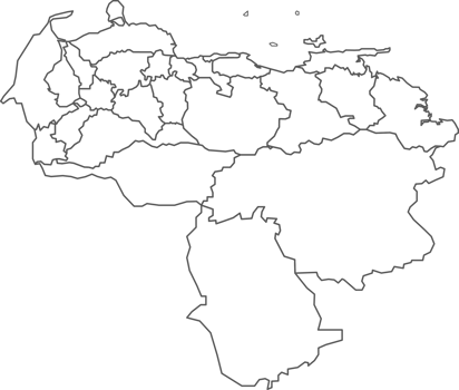 Map of Venezuela with detailed country map, line map. png