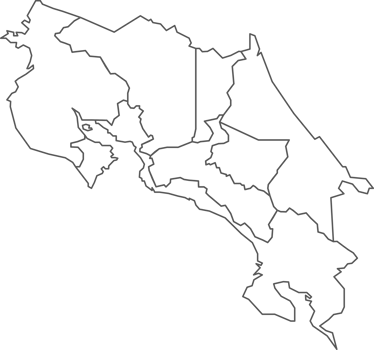 Map of Costa Rica with detailed country map, line map. png