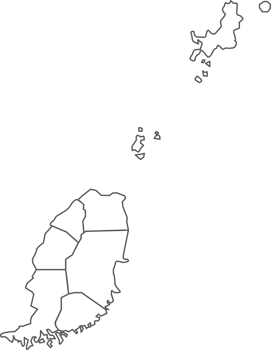 Map of Grenada with detailed country map, line map. png