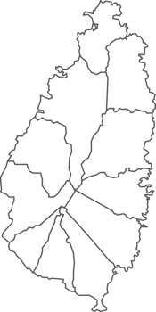 Map of St Lucia with detailed country map, line map. png