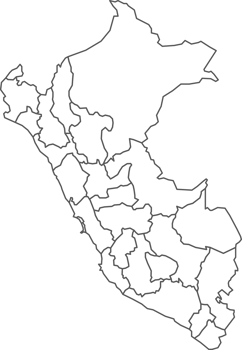 Map of Peru with detailed country map, line map. png