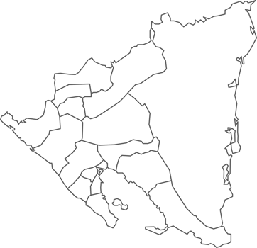 Map of Nicaragua with detailed country map, line map. png