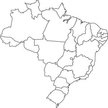 Map of Brazil with detailed country map, line map. png