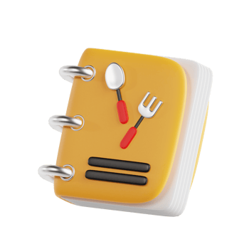 Food menu book 3d icon png