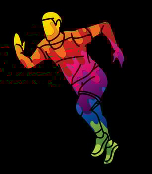 Graffiti Marathon Runner A Man Start Running vector
