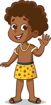 vector illustration of african kids