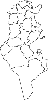 Map of Tunisia with detailed country map, line map. png