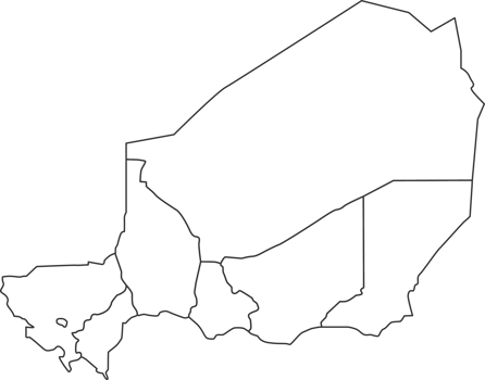 Map of Niger with detailed country map, line map. png