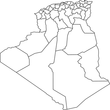 Map of Algeria with detailed country map, line map. png