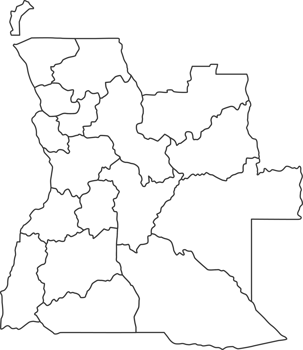 Map of Angola with detailed country map, line map. png