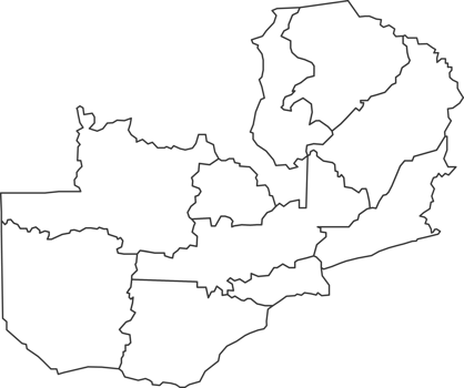 Map of Zambia with detailed country map, line map. png