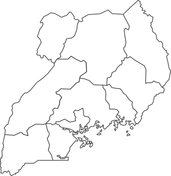 Map of Uganda with detailed country map, line map. png