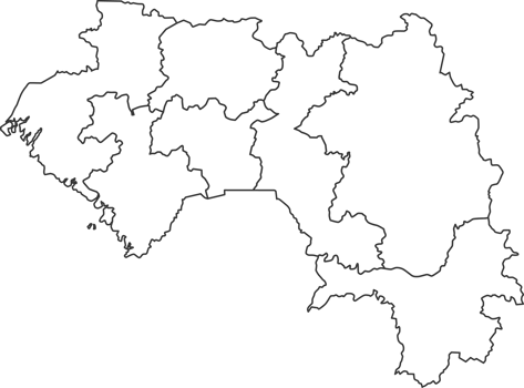 Map of Guinea with detailed country map, line map. png