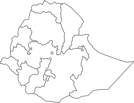 Map of Ethiopia with detailed country map, line map. png