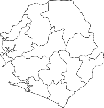 Map of Sierra Leone with detailed country map, line map. png
