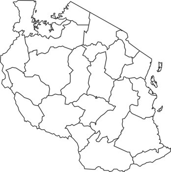 Map of Tanzania with detailed country map, line map. png