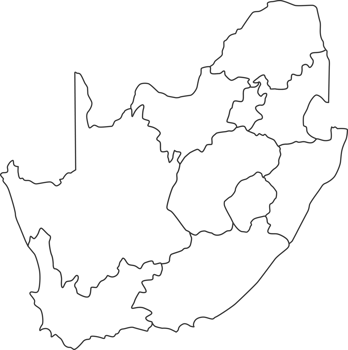 Map of South Africa with detailed country map, line map. png