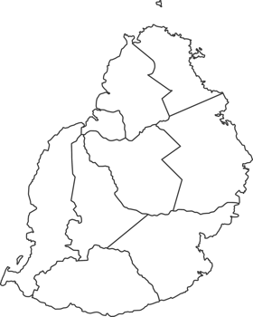 Map of Mauritius with detailed country map, line map. png