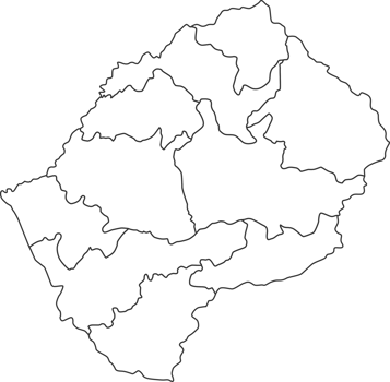 Map of Lesotho with detailed country map, line map. png