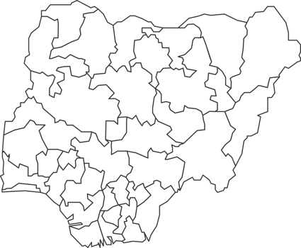 Map of Nigeria with detailed country map, line map. png