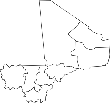 Map of Mali with detailed country map, line map. png