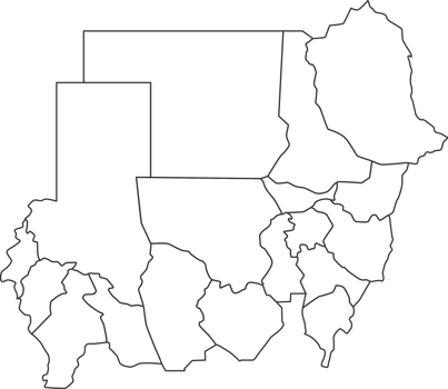 Map of Sudan with detailed country map, line map. png
