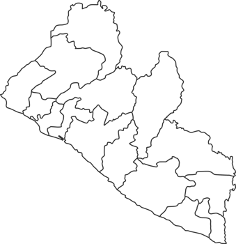 Map of Liberia with detailed country map, line map. png