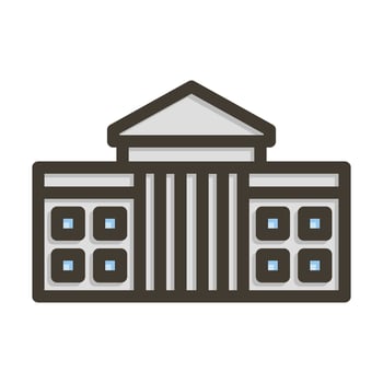 White House Vector Thick Line Filled Colors Icon For Personal And Commercial Use.
