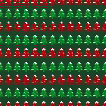 Seamless pattern with Christmas tree and snow background vector