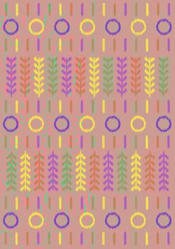Ikat colorful embroidery on Pink background. geometric modern oriental pattern Scandinavian. abstract vector illustration. design for texture,fabric,clothing,wrapping,decoration,scarf. ikkat Style