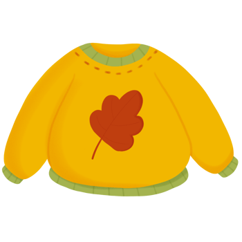Autumn hobbies and outfits illustration png