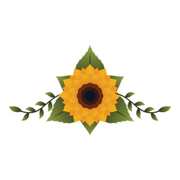 Hand Drawn of Sunflower Border Clipart Vector Illustration.