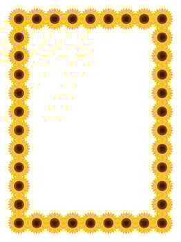 Flat Illustration of Sunflower Border Frame Template Vector Design.