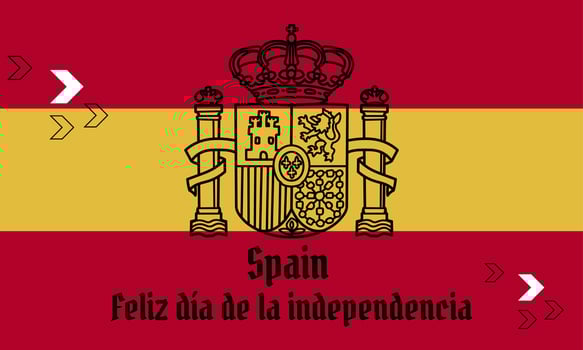 Spain national day banner for independence day anniversary. Flag of Spain with modern geometric retro abstract design. vector