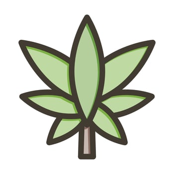Cannabis Vector Thick Line Filled Colors Icon For Personal And Commercial Use.
