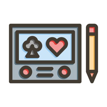 Etch A Sketch Vector Thick Line Filled Colors Icon For Personal And Commercial Use.