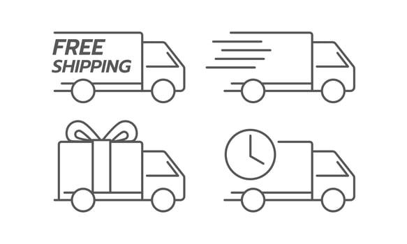 Fast shipping delivery truck icon. Vector illustration.