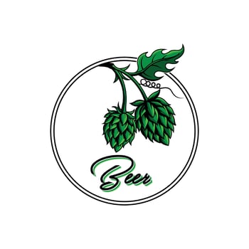 Craft beer logo vector illustration hop emblem design